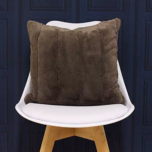 Paoletti Empress Square Faux Fur Filled Cushion, Taupe, W/D/H: 55 x 55 x 55 cm – 2