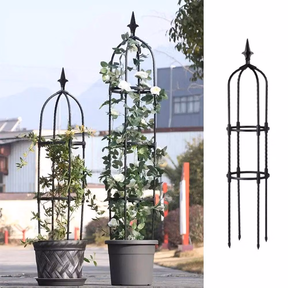 Nordara Black Metal Garden Trellis Tower for Climbing Plants and Vine Support – 3