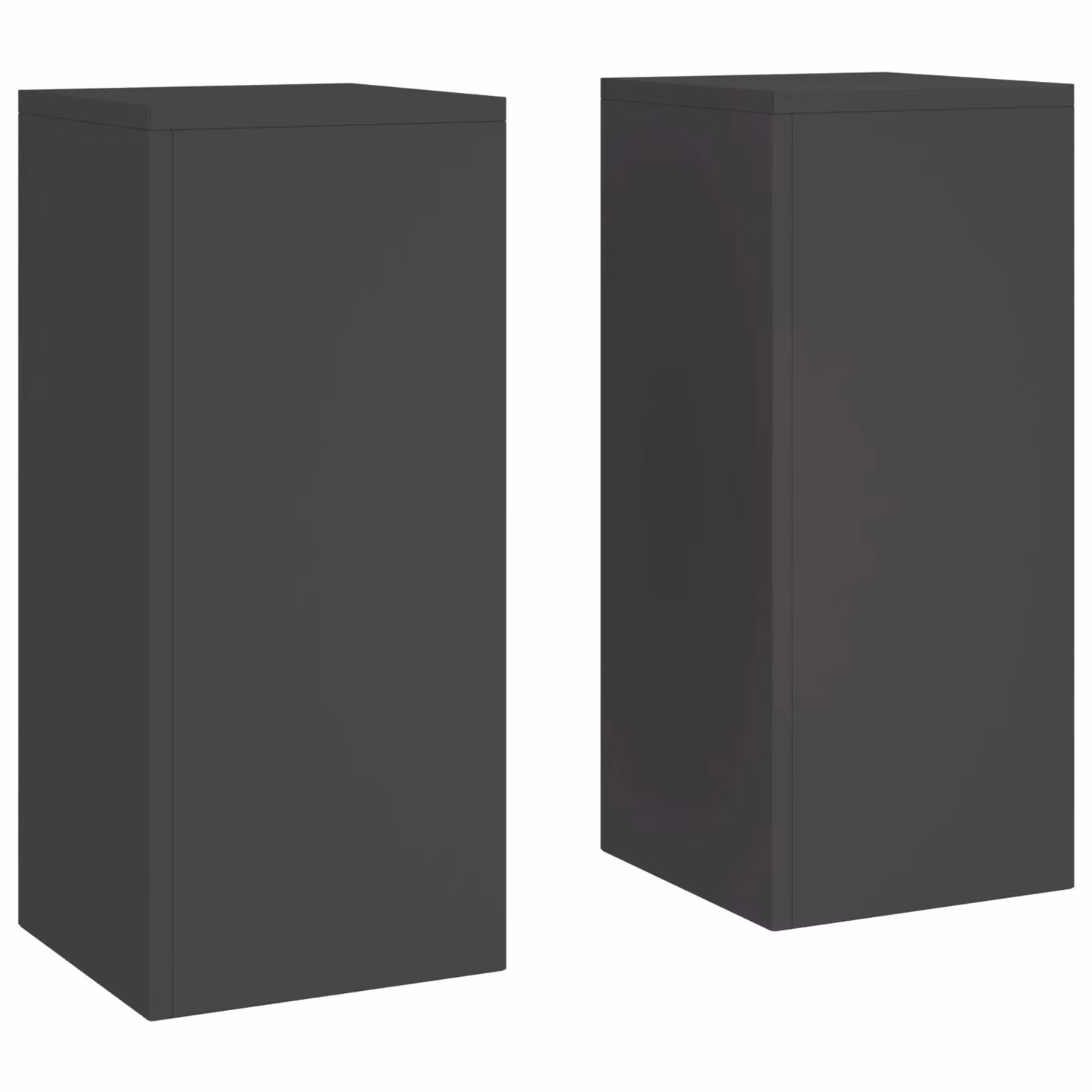 Berkfield Home Outdoor Pillar Plant Stands, 2 Piece Set, Black Steel, W/D/H: 24 x 24 x 55 cm – 2