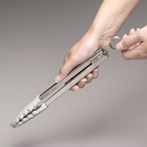 Zeal Silicone and Stainless Steel Non-Stick Kitchen Tongs in Grey, 26 cm – 4