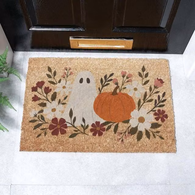 Artsy Mats Ghost Floral Doormat in Brown, W/D: 60 x 40 cm