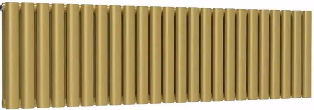 Lux Heat Oval Horizontal Double Radiator in Gold, W/H: 144.0 x 40.0 cm