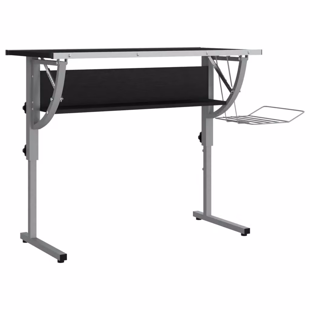 Berkfield Home Craft Writing Desk in Black and Grey, W/D/H: 110 x 53 x 58-87 cm – 2