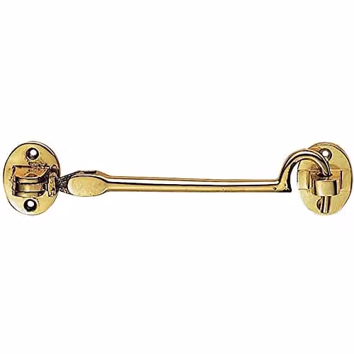 Loops Heavy Duty Cabin Hook and Eye in Polished Brass
