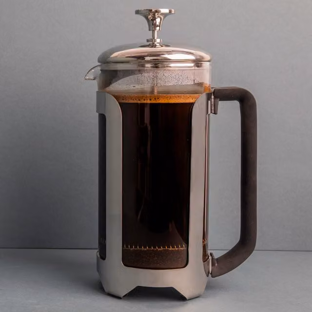 La Cafetiere Roma French Press Coffee Maker in Grey and Copper, Height: 15 cm
