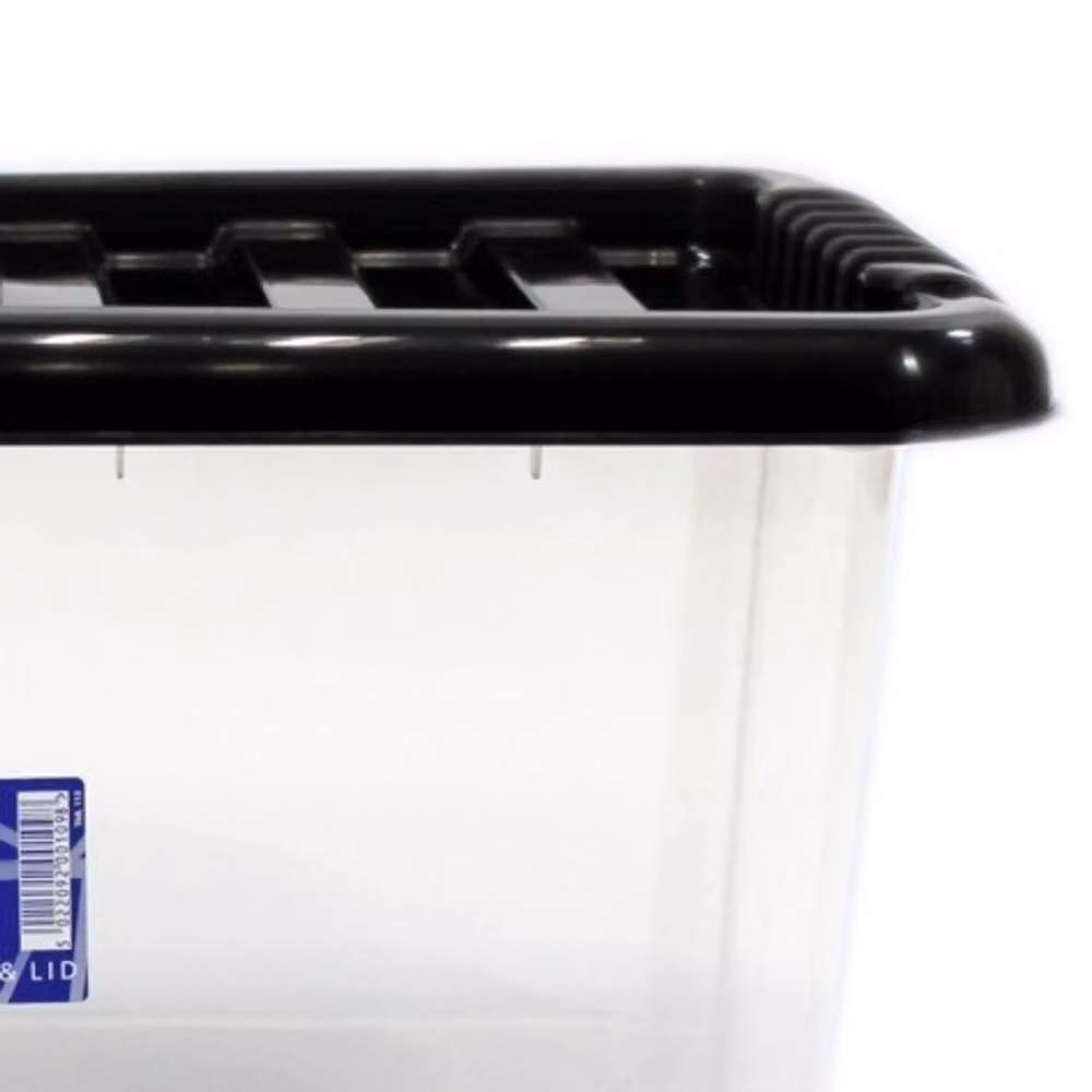 TML Stackable Plastic Storage Box with Lid in Transparent, W/D/H: 39.0 x 26.0 x 18.0 cm – 2