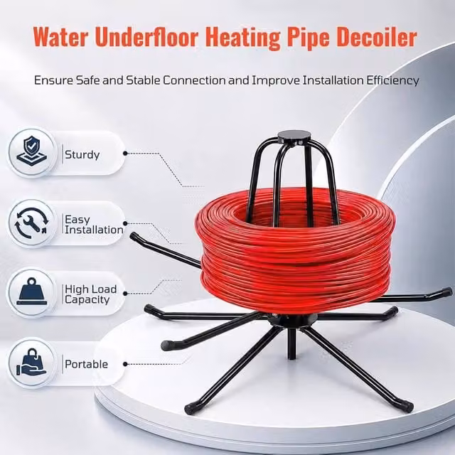 EONLION 150kg Pipe Decoiler for Underfloor Heating in Black, W: 2000 mm, D: 1000 mm