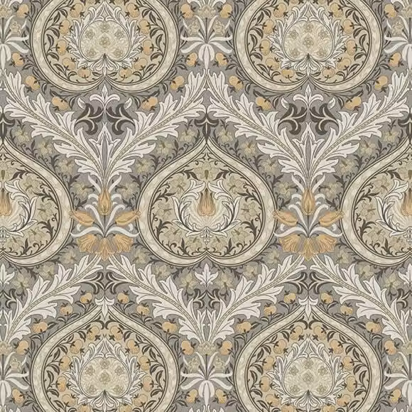 William Morris Eden Digitally Printed Fabric in Beige and Multicolour