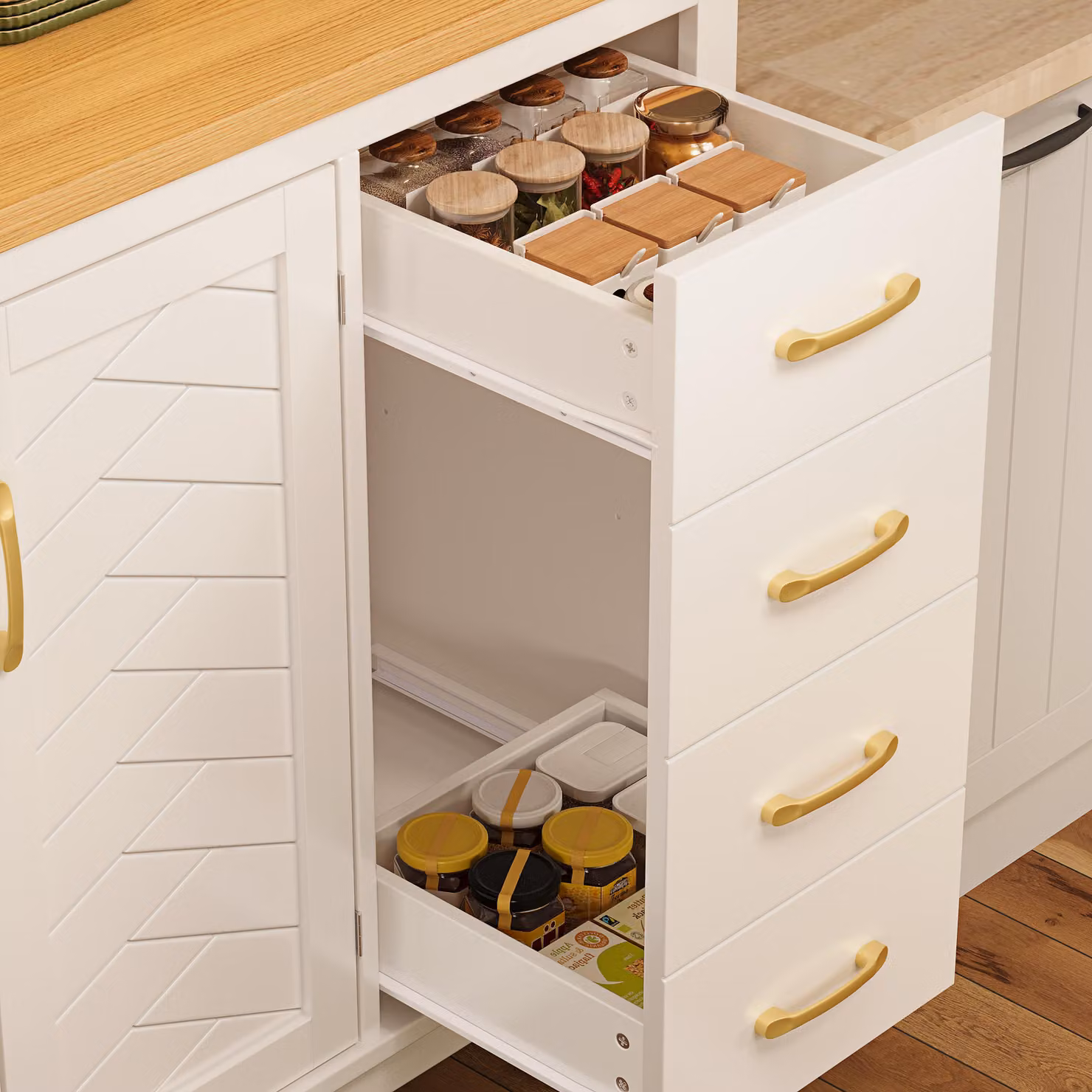 Aosom UK White Stylish Sideboard with App-Controlled Built-In LED Light Strip, W: 105.5 cm, D: 40 cm, H: 180 cm – 5
