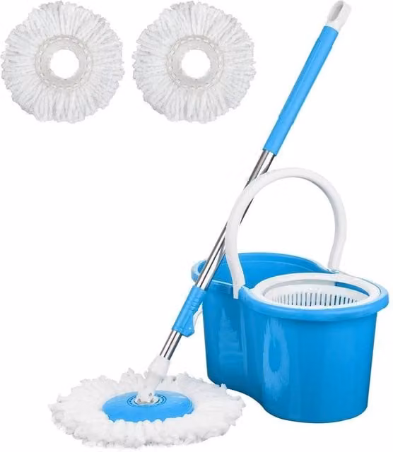 Havendro 360 Spin Mop and Bucket Set with Wringer and 2 Microfibre Heads in Blue