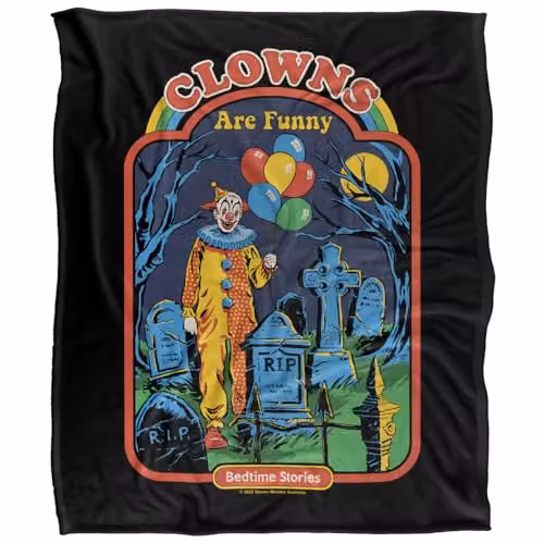 Steven Rhodes Clowns Are Funny Multicolour Super Soft Fleece Throw Blanket W/D/H: 152 x 127 cm – 5