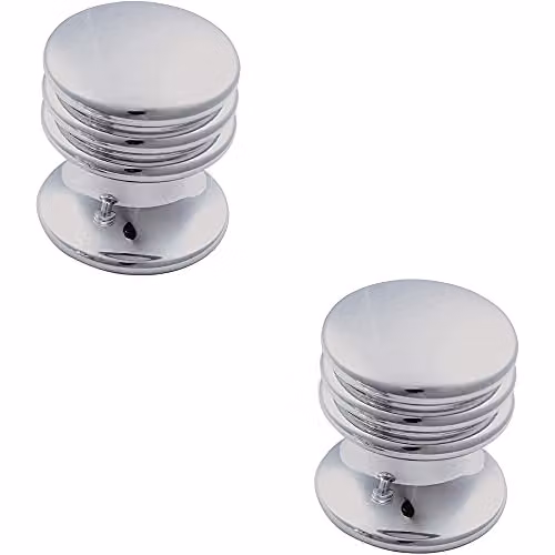 Loops 2 Pack Textured Cupboard Door Knobs in Polished Chrome