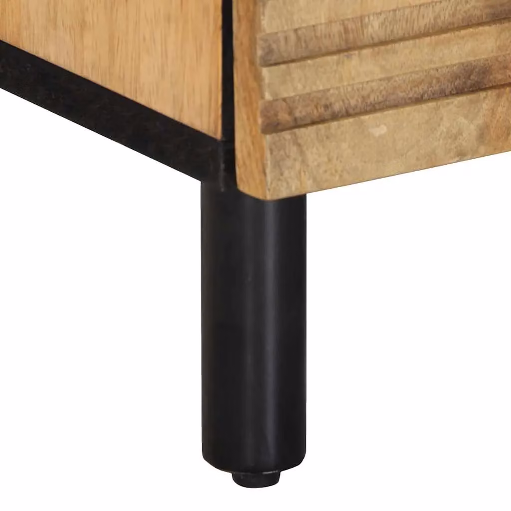 Berkfield Home Brown Mango Wood Bedside Cabinet W: 50 cm, D: 33 cm, H: 60 cm – 7