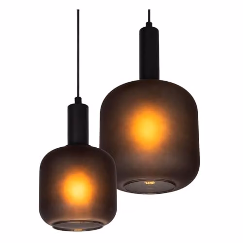 Lucide Eloise Dimmable Adjustable Modern Pendant Light in Black with Transparent Glass – 3