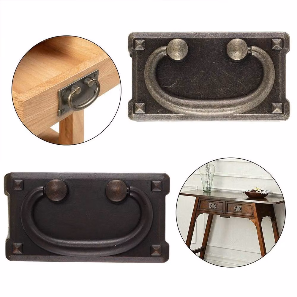 SPETLEK 4 Piece Vintage Bronze Brass Bow Drawer Ring Pulls – 2