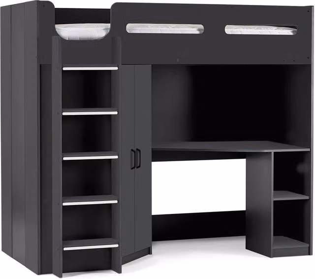 Cheshire Ridge Single High Sleeper in Anthracite, W/D/H: 90 x 200 cm – 1