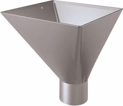 Lindab Large Galvanised Steel Water Hopper in Silver Metallic, 87mm