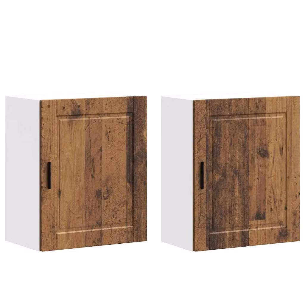 Berkfield Home Porto Kitchen Wall Cabinets, 2 Piece Set, Brown Engineered Wood – 2