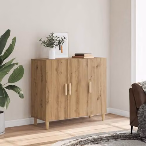 vidaXL Artisan Oak Sideboard in Brown, W/D/H: 90 x 34 x 80 cm – 2