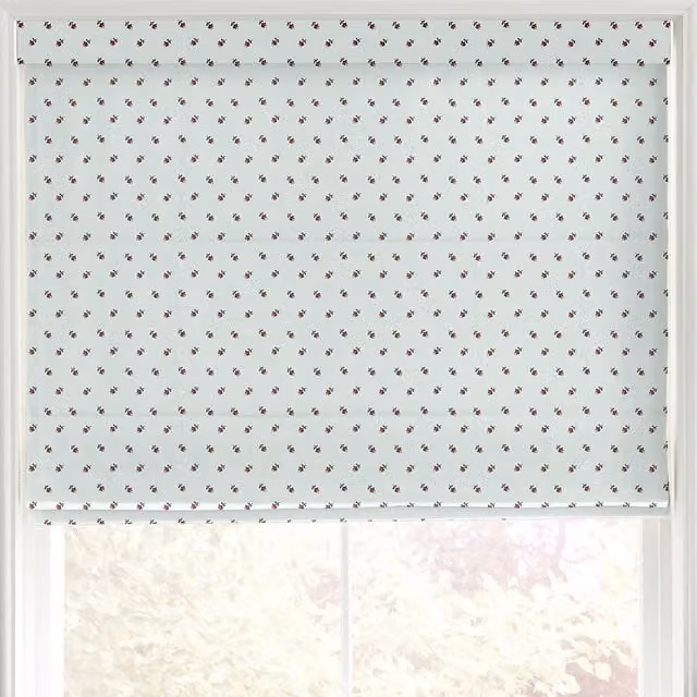 Cath Kidston Rose Bud Made to Measure Blackout Roman Blind in Mint Green Floral Design