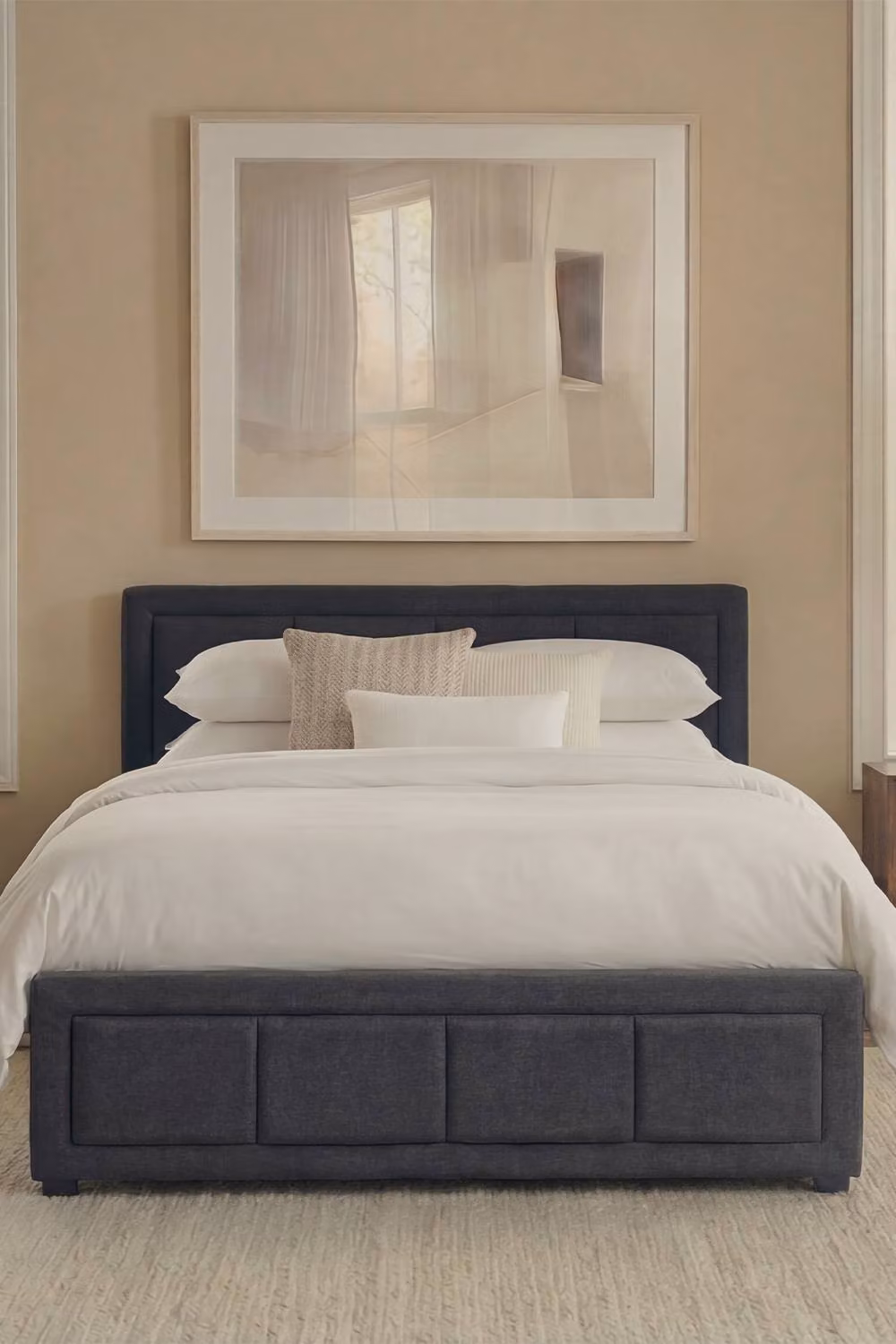 Vida Designs Vanita Single Ottoman Bed Frame with Storage in Dark Grey Linen Fabric – 4