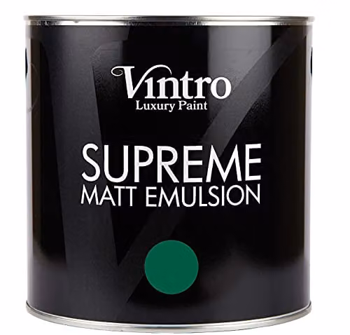 Vintro Luxury Matt Emulsion Multi Surface Paint in Dark Green Brooklands, 2.5L – 2