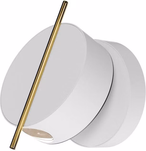 Netlighting Nuance Modern Adjustable Integrated LED Wall Lamp in White and Brass with 3000K Warm White Light and 200lm