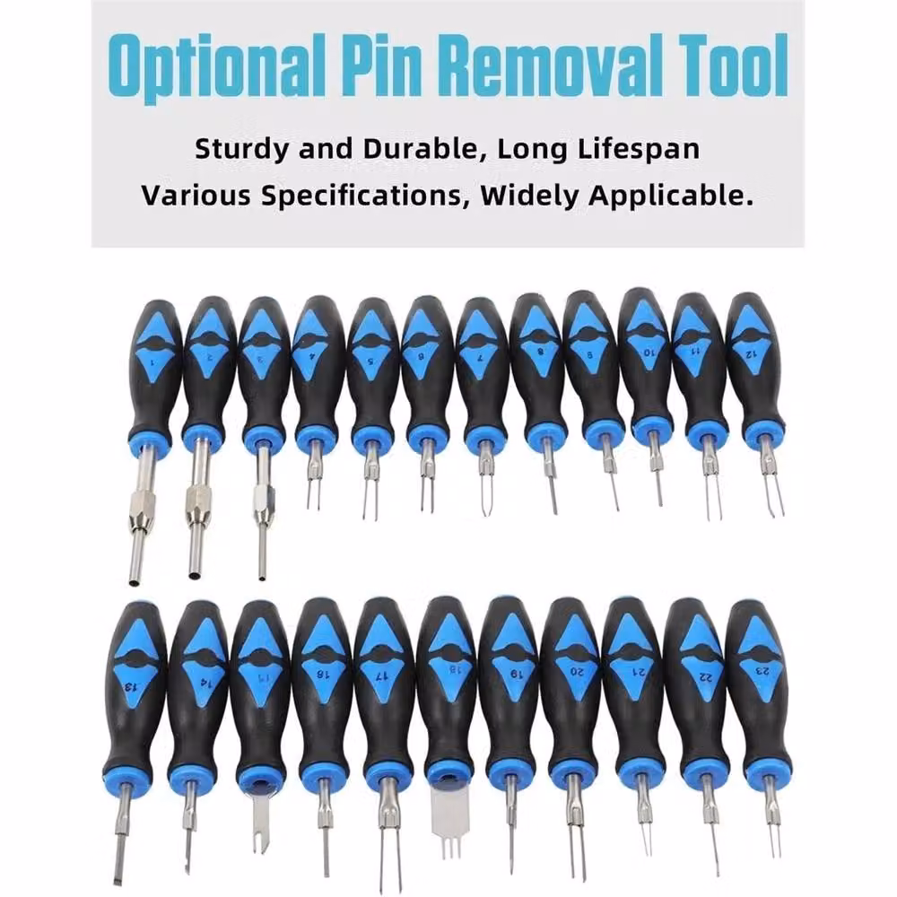 SPETLEK 23-Piece Electrical Terminal Removal Tool Kit for Wiring Crimp Connectors and Pins, Blue – 4