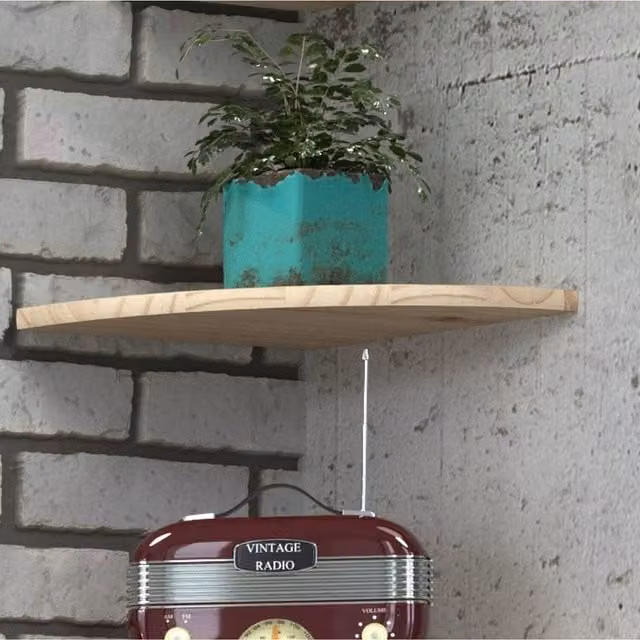 Core Products Ltd Wall Mounted Corner Shelf Kit in Natural Brown Pine