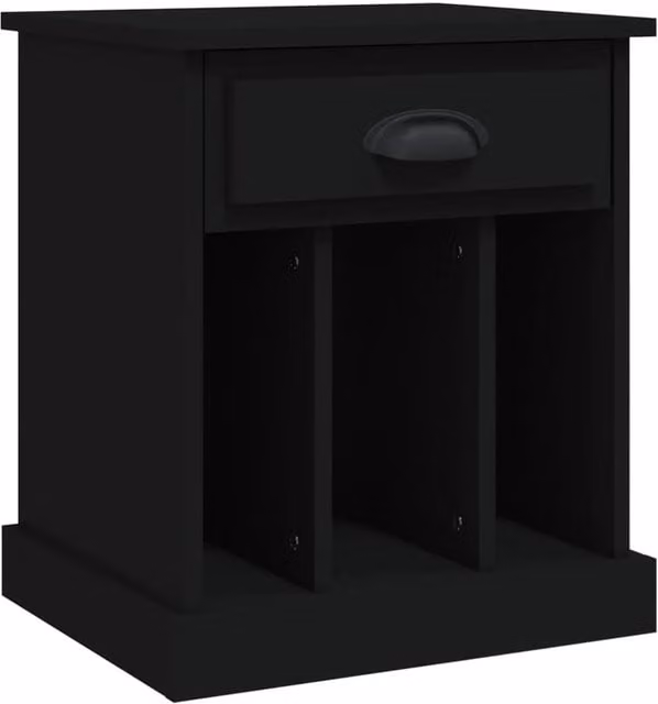 Berkfield Home Black Bedside Cabinet W/D/H: 43 x 36 x 50 cm