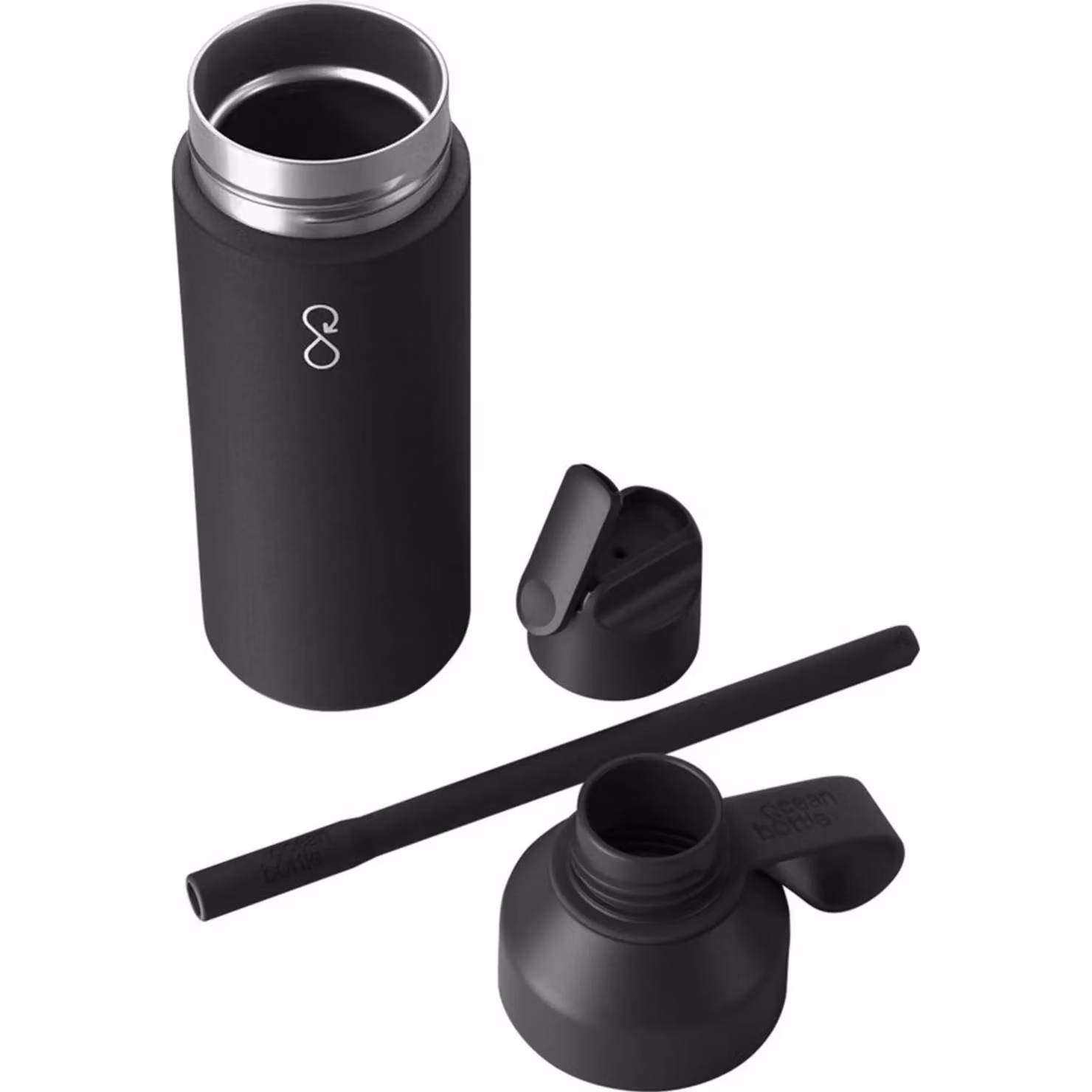 Ocean Bottle Go 500ml Vacuum Insulated Stainless Steel Water Bottle with Straw in Black – 3