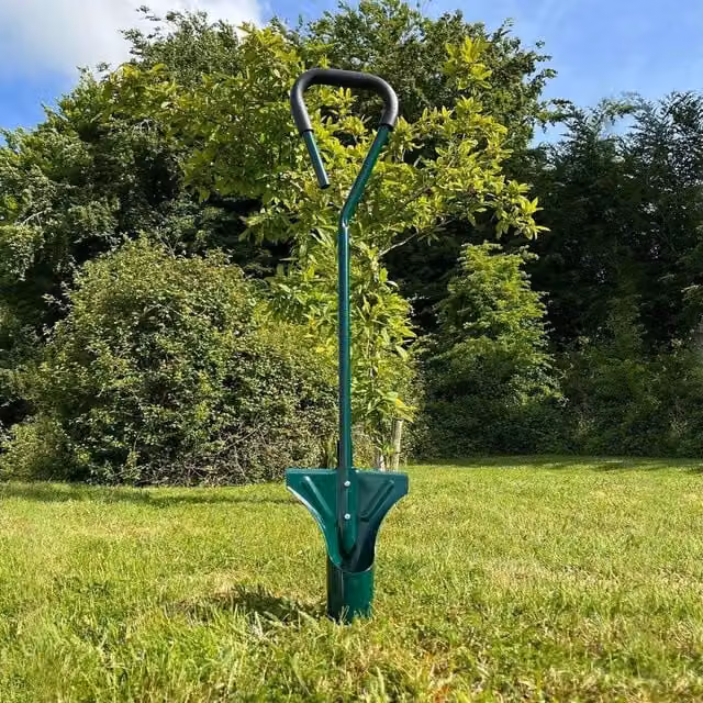 Havendro Green Metal Long Handled Bulb Planter Garden Planting Tool – 1