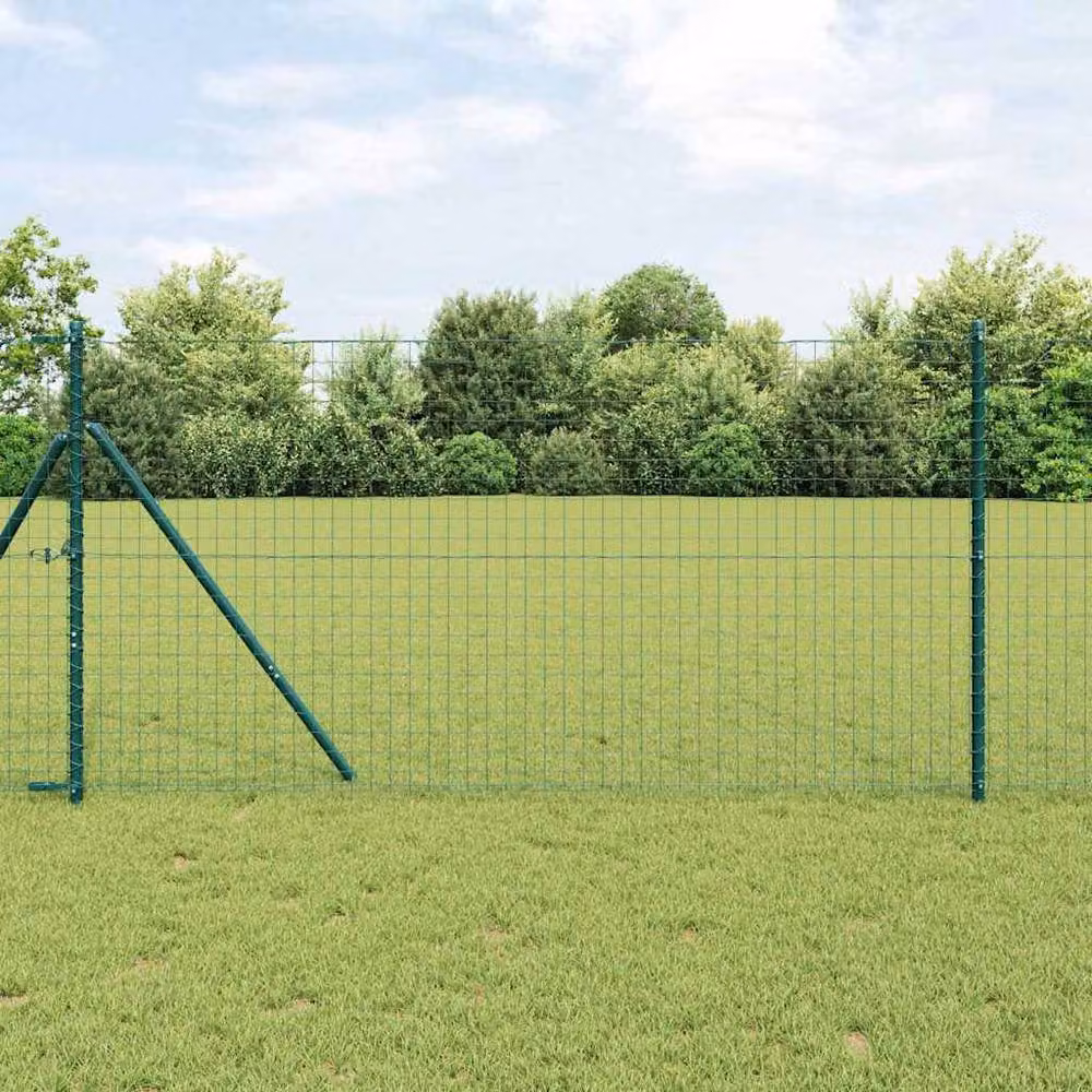 Berkfield Home Euro Fence Green Steel and PVC Coated Rectangular Fencing, W: 2 m, H: 1 m – 2