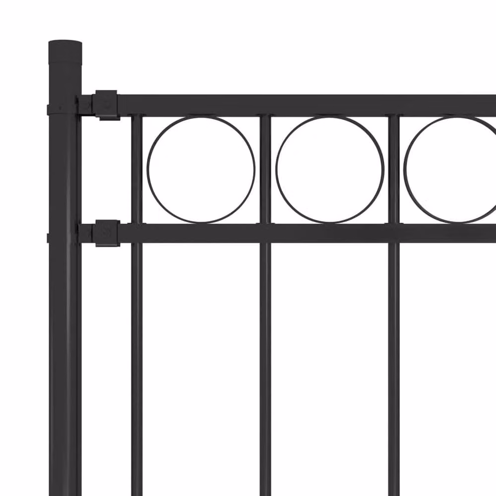 Berkfield Home Garden Steel Fence, Black, W: 170 cm, H: 120 cm – 2