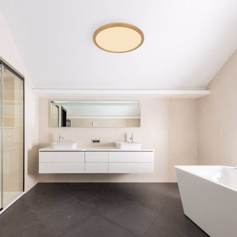 Netlighting Sapana Round LED Ceiling Light, Gold/Brass, Diameter: 42 cm, IP44 – 2
