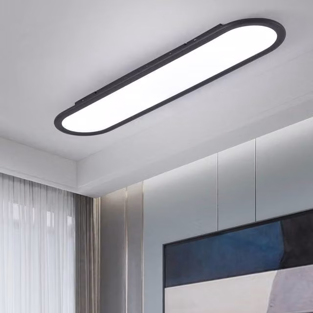NIVOR Modern LED Linear Ceiling Light in Black, 70 cm – 1