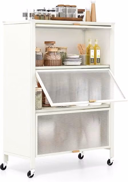 COSTWAY Modern White Kitchen Bakers Rack