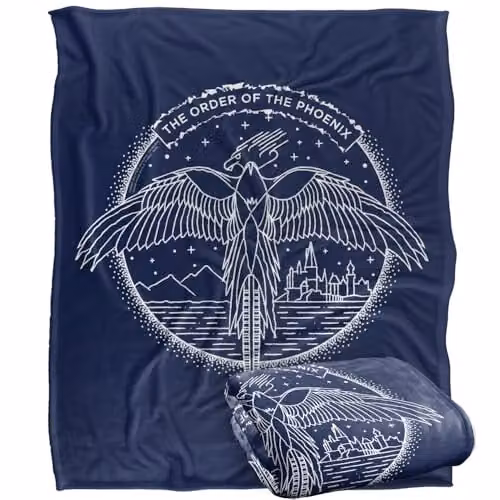 LOGOVISION Harry Potter The Order Of The Phoenix Circle Line Art Super Soft Fleece Throw Blanket, Multicolour, W: 152 cm, D: 127 cm