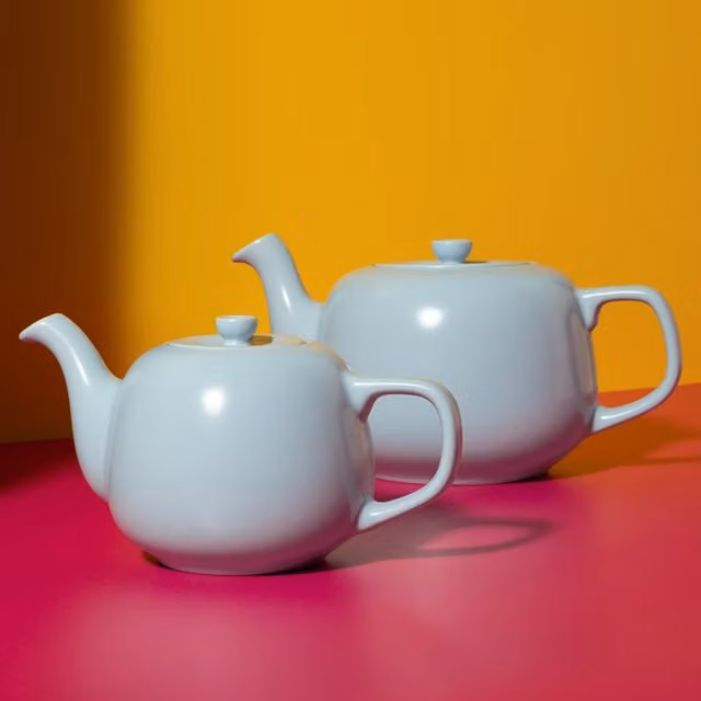 La Cafetire Classic Ceramic Teapot, Sky Blue, 600ml