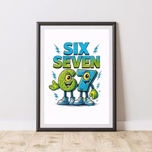 60 SECOND MAKEOVER 67 Meme Minimalist Typography Wall Art Poster, Multicolour, A4