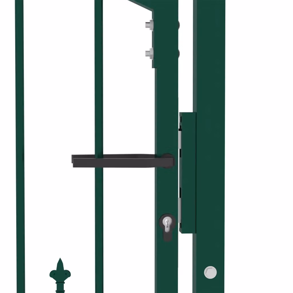 Berkfield Home Green Steel Spiked Swing Fence Gate, W/H: 100 x 100 cm – 3