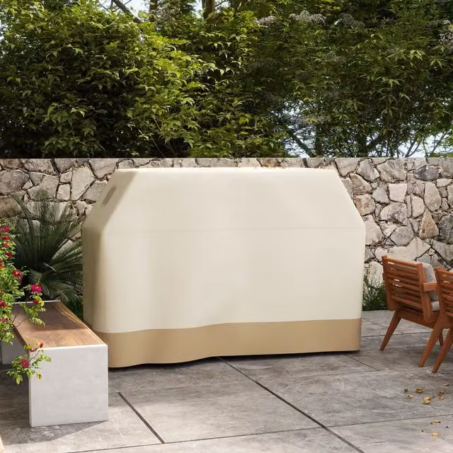 Outsunny Waterproof Polyester Gas Grill Cover in Beige/Brown, W: 152 cm, D: 66 cm, H: 115 cm