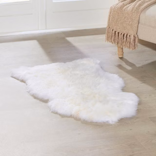 Native Natural White Organic Sheepskin Rug XXL