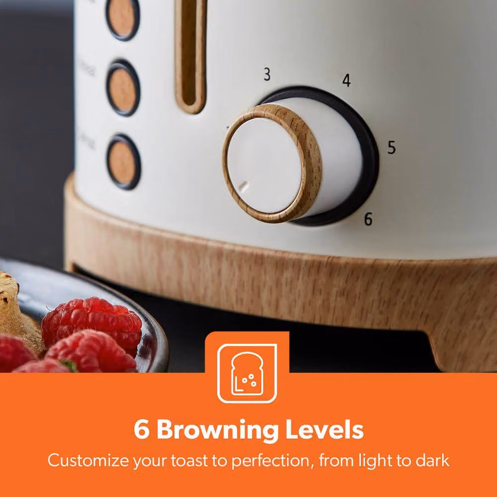 Geepas NordiQ Design 1.7L Kettle and 2 Slice Toaster Set in Beige Stainless Steel – 3