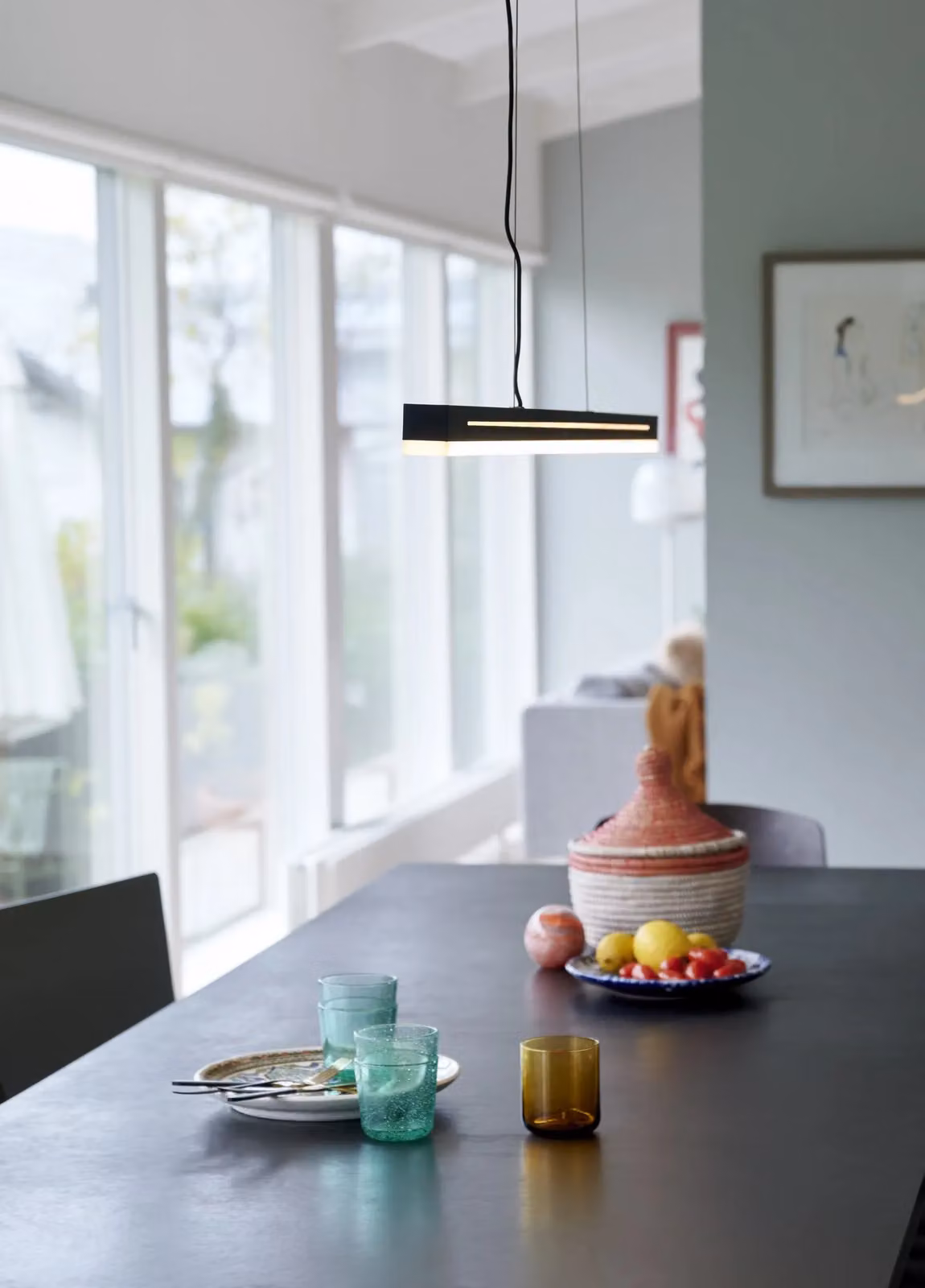 Nordlux Skylar Black Aluminium LED Pendant Light for Dining Rooms, Warm White 3000k – 2