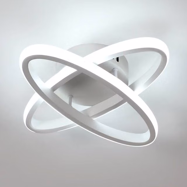 Pheashine White Minimalist LED Ceiling Light, 30 cm Square, 6500K Cool White