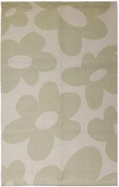 New Edge Blinds Jardin Printed Floral Rug, Multicolour Green, W: 90 cm, D: 60 cm