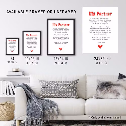 Artery8 Love Poem Whimsy Magic Partner Romantic Typography Wall Art Poster Print on White Thick Paper, W: 46 cm, H: 61 cm – 3