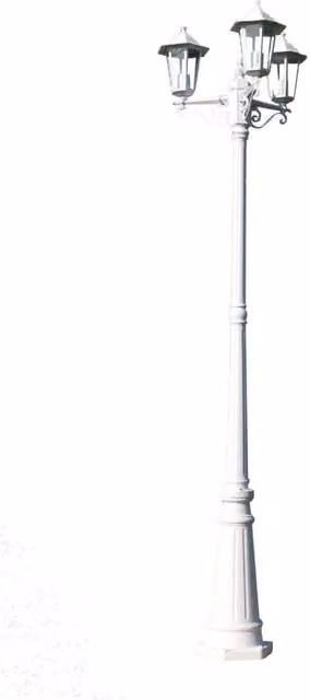 Berkfield Home 3-Arm White Aluminium Garden Light Post, Height: 215 cm – 1