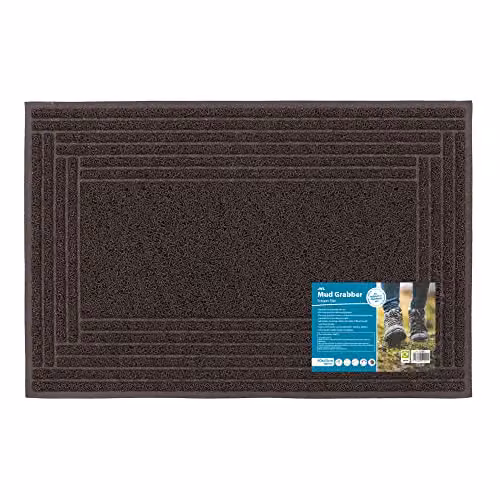 JVL Mud Grabber Spaghetti Scraper Doormat with Brown Border, W: 40 cm, D: 60 cm – 5